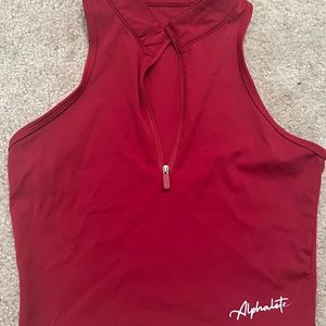 Alphalete cropped half zip tank